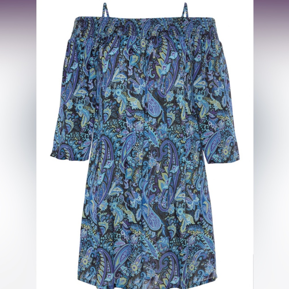Patterned Carmen Style Dress